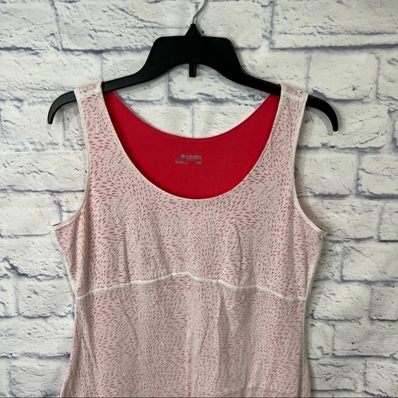 Columbia "See Through You" Burnout Dress Size medium Orange Dots tank dress - Picture 6 of 9